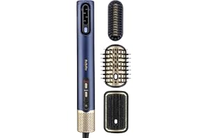 BaByliss Air Wand - Hårfön, Plattång och Styler Allt i Ett - Blå | Vått till Torrt hårstyling, Inga Värmeskador, Antifrizz jonisk teknik, Ultralätt hårfön, 3 Tillbehör, AS6553E