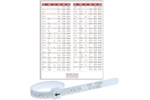 SMART PLAN COLLECTION SMART PLAN Ring Sizer UK & US A to Z Ring Measurement Tool & INTERNATIONAL SIZE CHART GUIDE - Engagement Ring Finger Gauge