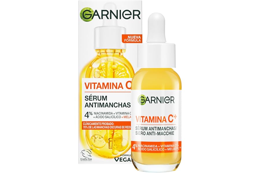 Garnier SkinActive Vitamina C Sérum Antimanchas de Día con 4% de [Vitamina C + Niacinamida + Ácido Salicílico + Melasyl™]. Nº