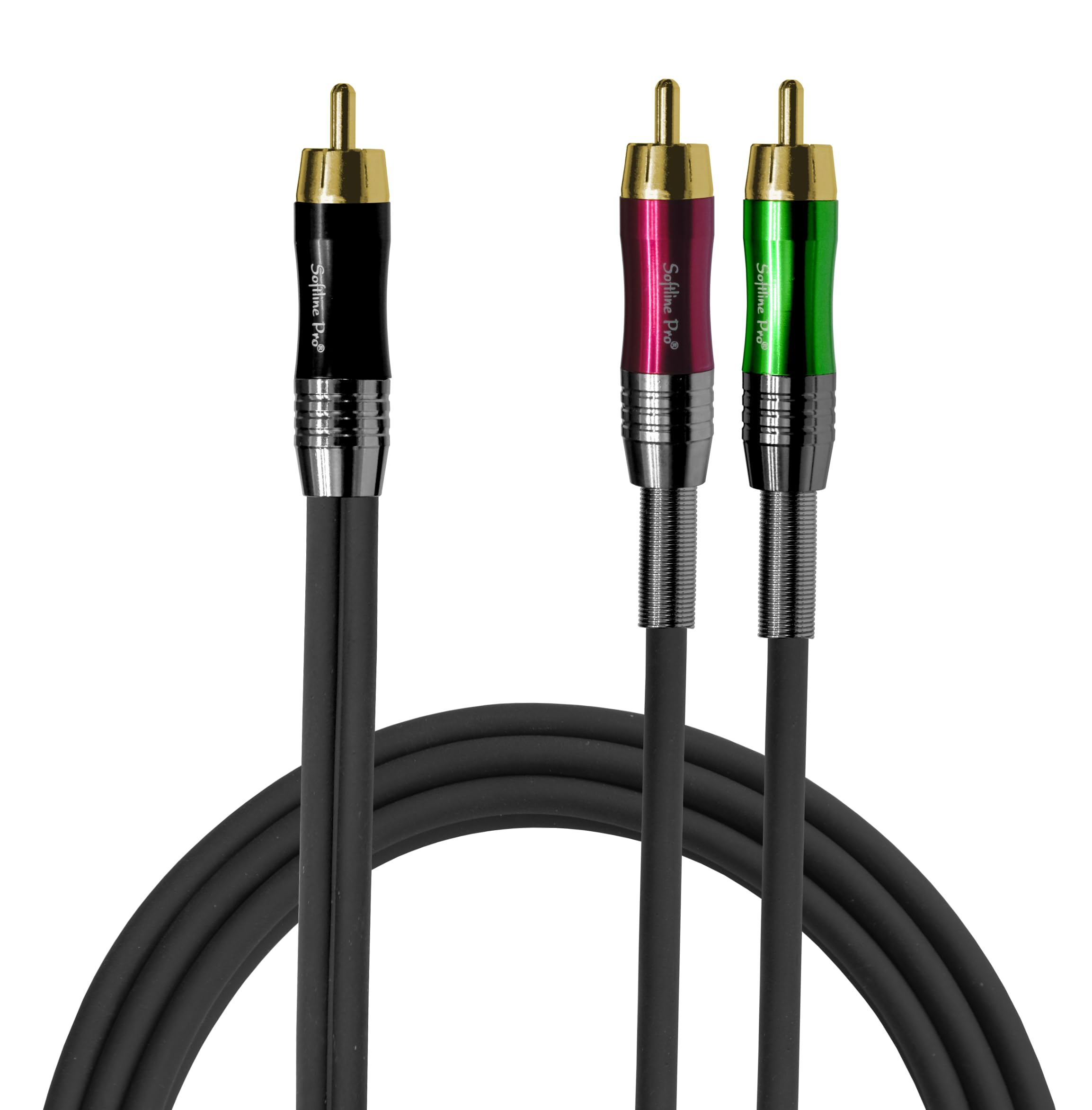 Softline Pro SP RCAY 2x RCA to 1x RCA 1.5 Meter Cable With Gold Plated Connector 1-Male to 2-Male Audio Interconnects