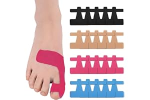 ADASTONE 60 stycken Hallux valgus korrigeringstejp, formad fiberduk i ett stycke med vattenvågig textur, mycket elastisk, andas och fukttransporterande, för vardag, sport och fritid