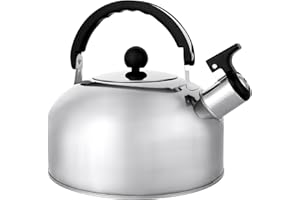 PENDEFORD HOUSEWARES 2 Litre Stainless Steel Whistling Stove Top Kettle, Large Camping Kettle with Handle Lightweight & Durable