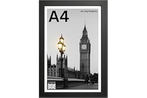 CLAY ROBERTS A4 Photo Frame, Black, Picture Frame, Certificate, Art Print Poster, 21cm x 29.7cm, Black Frames, A4 Photo Collage Gallery Display