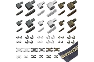 Chiusure Lampo Riparazione Kit, ARPDJK 60 Pezzi Zinco in Lega Scorrimento Della Cerniera di Ricambio, #3#5#8#10 Cerniera di Ricambio in Metallo per Giacca di Jeans Cucito Artigianato per Casa
