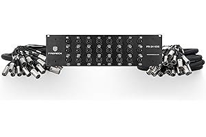 PRORECK Rack Mount TRS XLR Combo Splitter Snake Cable, Suitable for Live, Recording, Stage, Studio (15 Foot x 15 Foot - 24 Channel) PR-24-1515, 3U