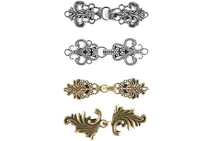 TARKLANDA Broche Cierre Clip Cardigan Clip Clips de SuéTer Vintage Clips Camisa Para Mujeres Clip Metálico de Vintage Flores Huecas Clips para Cierre de Capa,Suéter, Chal, Bufanda 4PC