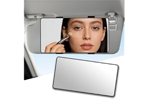 Carleef HD Large Vanity Mirror with Straps for Car Sunshade, Multifunctional Makeup Mirror, Essential Interior Accessory for Cars, SUVs, Trucks