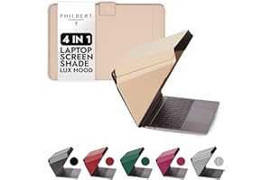 ‎PHILBERT DANISH DESIGN 4 in 1 Laptop Screen Shade Lux Hood : Sonnenschutz | Datenschutz | Hitzeschutz | Kontrastverstärkung. 12”/13”/14” Universal. Selbststehend, mit Gesäßtasche. Patent D790551 - Beige