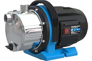 Güde Gartenpumpe GP 1045 E (1000 W, Fördervolumen: 4500 l/h, max. Förderhöhe: 45 m, max. Ansaughöhe: 8 m, Pumpengehäuse aus Edelstahl, Noryllaufrad, Thermoschutzschalter, ergonomischer Tragegriff)