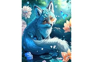 LPPR 5D Fox Diamond Art Kits for Adults, DIY Animal Diamond Painting Kits for Beginner Full Drill, Gem Crysta Art and Craft Painting Pictures for Home Wall Decor 12X 16 inch