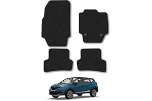 CAR MAT CO Renault Captur (2013-2020) Car Mats Accessories Tailored Fit Carpet Floor Mats Non Slip Black Trim Full Coverage Compatible Accessory Front Rear Set Anti Slip Granulated Backing Hand-Finished Clips