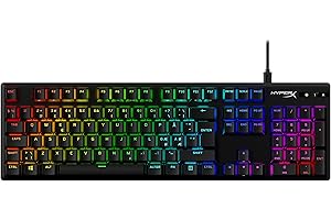 HyperX Alloy Origins PBT Mechaniczna klawiatura do gier PBT RGB HyperX Kompaktowe przełączniki mechaniczne, przenośne, wytrzymałe aluminiowe obudowy, regulowane nóżki, możliwość personalizacji za