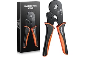 0.08-16mm² Bootlace Ferrule Crimping Tool, Preciva AWG 28-5 Crimping Tools Black and Orange