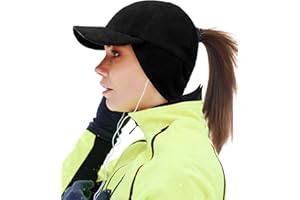 Gisdanchz Gorra Mujer Invernale de Cola Caballo con Orejeras - Apto para Cualquier Tipo de Cabello