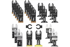 Bionso 24 PCS Multi Tool Blade Oscillating Saw Blades Kit for Wood Metal Plastics Universal Quick Release Oscillating Blades Fit Dewalt Worx Rockwell Wen Milwaukee Makita Ryobi Bosch Fein Genesis