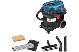 ‎BOSCH PROFESSIONAL Bosch Professional: odkurzacz do pracy na mokro i sucho GAS 35 L SFC+ (1 200 W, 3 rury chromowane, wąż 3 m, zestaw dysz podłogowych, 1 filtr płaski fałdowany, worek na pył)
