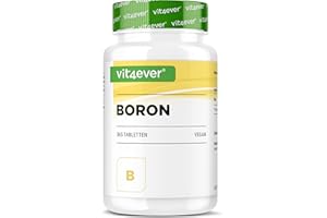 ‎VIT4EVER Vit4ever Boron - 3 mg reines Bor je Tablette - 365 Tabletten im Jahresvorrat - Ohne unnötige Zusätze - Hochdosiert - Vegan