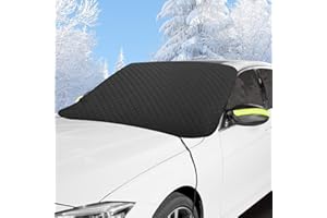 Zaxiva Protector Parabrisas Hielo y la Nieve, 4 en 1 Funda Coche Antiheladas, con imán, Protección contra el y Protector de Espejos, Parabrisas Coche Apto para Mayoría de Vehículos, Sedanes y SUV