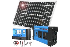 COJJ Solar Panel Kit with 500Watt Car Power Inverter/ 30A Pwm Charge Controller/ 18W Waterproof Solar Panel for Car RV Boat Motorcycle
