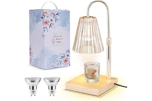 Altueey Candle Warmer Lamp Dimmable, Electric Candle Lamp Warmer with 2 Bulbs and Timer, Vintage Wax Melter Candle Lamp, Aromatic Candle Holders for Jar Candles, Home Office Bedroom Decor Gifts