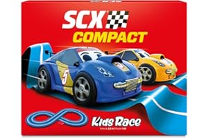SCX - Circuito Compact - Pista de Carreras Completa - 2 Coches y 2 mandos 1:43 (Kids Race)