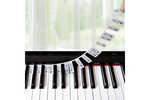Guide Des Notes De Piano Pour l'apprentissage Des Débutants, étiquettes Amovibles de Notes De Piano Pour Toutes Les Touches 88/61 Pas Besoin D'autocollants Réutilisables En Silicone (Noir)