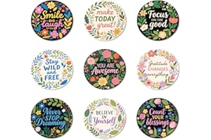 ANATTASOUL 9Pcs Flor Y Citas Inspiradoras Posavasos Madera, Posavasos De Madera, Reutilizables, Redondos, Coasters, Taza para Café, Bar, Cocina, Restaurante