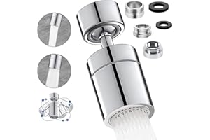 DUNSOO Embout Robinet, Embout Robinet Cuisine, 360° Brise Jet Robinet, Aérateur de Robinet pour Robinets M22 ou M24 pour Cuisine/Salle de Bain