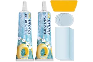 Meoeot Pool reparationssats, pool lappar vattentät, uppblåsbart poollim, vattentätt poollappverktyg, PVC reparationsset för reparation av kajaker, poolfoder, tält, simring, 2-pack, 50 ml