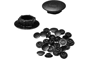 Ctyjia 25 Pièces Cache Trou en Plastique 8mm, Bouchon Trou Vis Meuble Noir pour Armoires Meubles Étagères