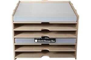 LaserSmith 6 Shelf Kallax storage for 12 X 12 plastic storage containers for crafting and office use