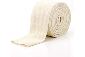 TSLBW Elastyczny bandaż podtrzymujący rurkę bandaż sportowy nadający się do prania i wielokrotnego użytku na duży bandaż podtrzymujący kolano średnie uda, bawełna spandex biały