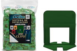 Lacosvi Clips Niveladores para Azulejos (300 uds) 0,35/0,5/1/1,5/2/2,5/3 mm Espaciadores Baldosas Sistema de Nivelación Suelo y Pared para profesionales del Alicatado y Bricolaje