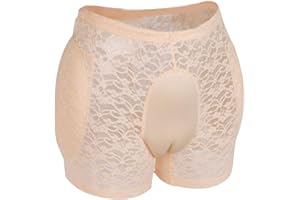 BaronHong Crossdresser Camel Toe Lace Underwear Hiding Gaff Panty With Padded Hips Enhancer