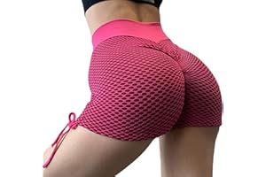 ASKSA Femme Leggings Pantalon de Sport en Nid d'abeille Anti Cellulite Pantalon de Yoga Taille Haute Stretch Push Up Workout Long Sports Fitness Pantalons de Jogging
