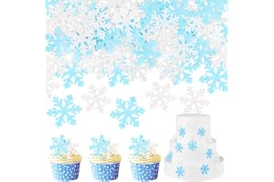 50 stycken ätbara snöflingor tårtdekoration, Frozen tårtdekoration, ätbara tårttoppar snöflinga, cupcake-dekoration, muffinsd