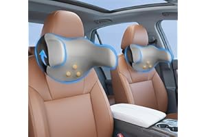 Lofty Aim Car Neck Pillow: 2 Pack Ergonomic Memory Foam Headrest Pillow for Driving, Adjustable Neck Support Cushion for Pain Relief, Head Rest Pillows for Car Seat, Truck - Gray & Black