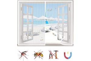 BAJIAN-LI Moustiquaire Fenêtre Magnétique, Anti-Mosquito Auto-adhésif Rideau, Automatiquementfermé, pour Plupart Les Types FenêTres-White-a|| 33x49inch(85x125cm)