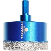 20mm Diamantbohrer HV 10000 + Härte Fliesen Glas für Winkelschleifer | Nass Trocken Diamant Bohrkrone Fliesenbohrer von Porzellan Feinsteinzeug