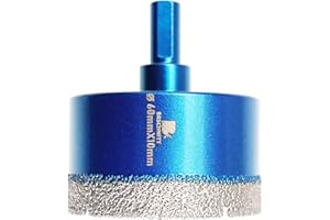 Dry Diamond Core Drill Bit Set,BRSCHNITT 60mm Diamond Hole Saw Core Drill Bit with Triangle Shank for Porcelain Tile Ceramic Stone Granite Marble