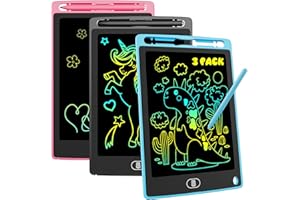 3 Pack Tableta de Escritura LCD, Electight Infantil Tablero de Dibujo Electrónico de 8.5 Pulgadas con Borrable y Bloqueo Función, para 3 4 5 6 7 Niños Dibujen y Escriban (Rosa+Azul+Negro)
