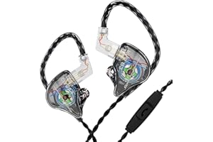 keephifi KBEAR Storm In Ear Monitor-Kopfhörer IEM,IEM Kopfhörer In-Ear-Monitor, Kopfhörer, dynamischer Treiber, In-Ear-Ohrhörer, Gitarristen, Schlagzeuger(schwarz,mit mikro)