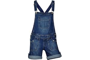 CLOVE JEANS Clove Boys & Girls Short Soft Wash Stretch Blue Denim Dungarees