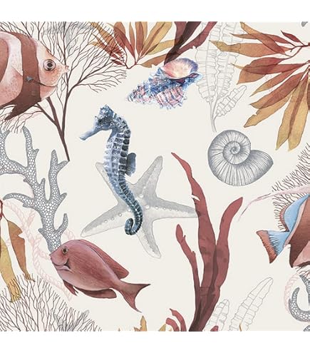 20 Vrolijke Vis-servetten – Zeethema Voor Tafeldecoratie En Decoupage, 33x33 Cm, 3-laags, Italiaanse Kwaliteit