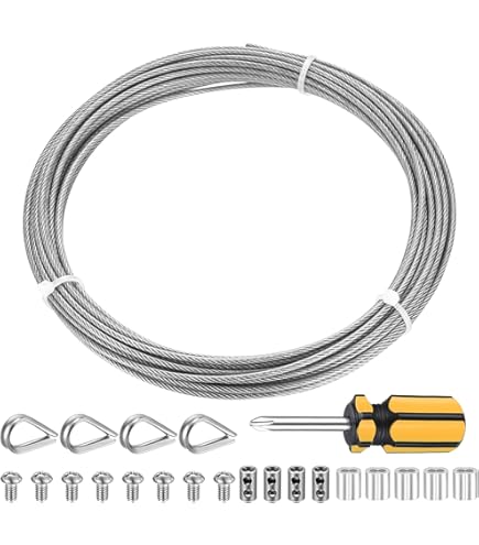 6 Pièces 1,5mm × 2m Ajustable Cable Suspension, Cable Acier Cable Suspension Luminaire Agencements, Câble Métallique Fixation Pour LED Panneau, Plafonnier