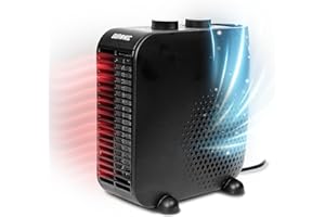 Duronic HV21 Radiateur soufflant électrique de 2000W 2 Réglages de Puissance Position verticale ou horizontale Ventilateur d'air frais en été Taille compacte