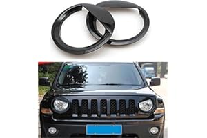 Bolaxin Black Angry Bird Style Bezels Front Light Headlight Trim Cover ABS For Jeep Patriot 2011-2015 Model by Sporthway
