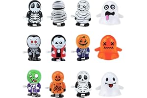 POPOYU 12Pcs Halloween Wind Up Toys,Halloween Novelty Toys for Kids,Small Clockwork Walking Toys.Halloween Crafts for Sweets Treat Bag Stuffers,HalloweenParty Bag Fillers,HalloweenGames Gifts Prizes