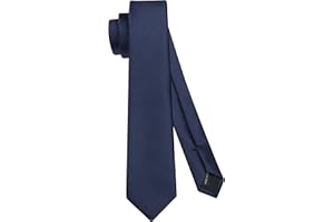 HISDERN Tie Skinny Ties Slim Necktie For Men 6cm Solid Silk Tie Classic Formal Neck Tie for Wedding Party Business