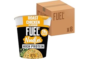 FUEL10K Roast Chicken High Protein Instant Noodles Snack Pot 87 g (Pack of 8)